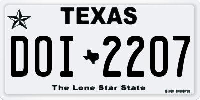 TX license plate DOI2207