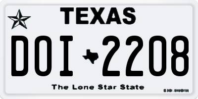 TX license plate DOI2208