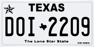TX license plate DOI2209