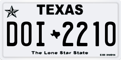 TX license plate DOI2210