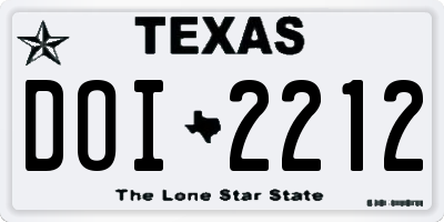 TX license plate DOI2212