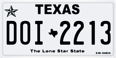 TX license plate DOI2213