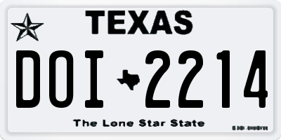 TX license plate DOI2214