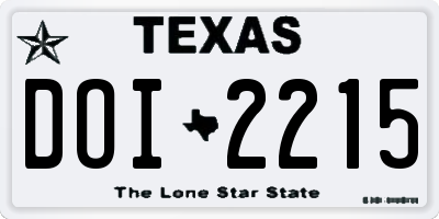 TX license plate DOI2215