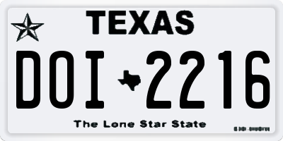 TX license plate DOI2216