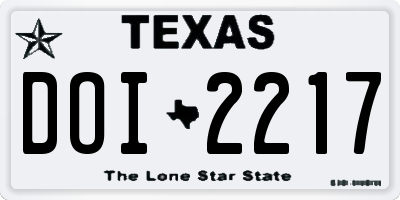 TX license plate DOI2217