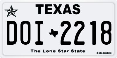TX license plate DOI2218
