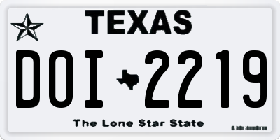 TX license plate DOI2219