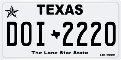TX license plate DOI2220