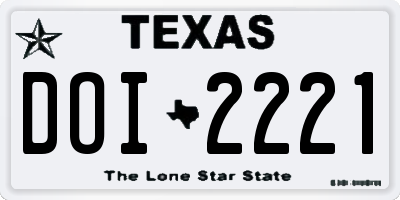 TX license plate DOI2221