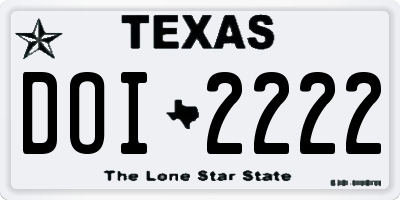 TX license plate DOI2222