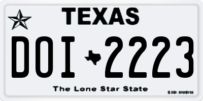 TX license plate DOI2223