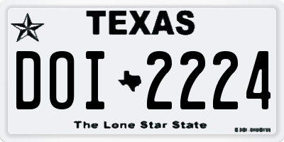 TX license plate DOI2224