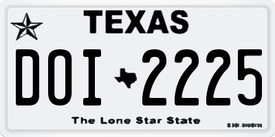 TX license plate DOI2225