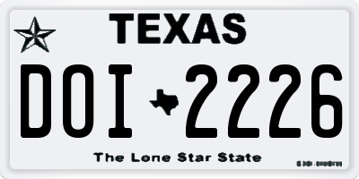 TX license plate DOI2226