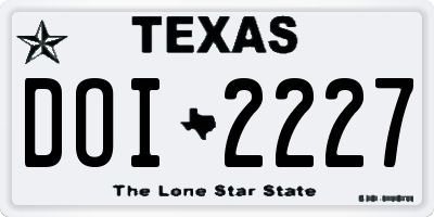 TX license plate DOI2227
