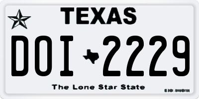 TX license plate DOI2229