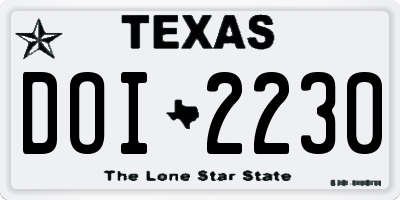 TX license plate DOI2230