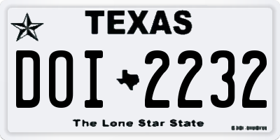 TX license plate DOI2232