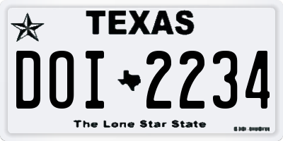 TX license plate DOI2234