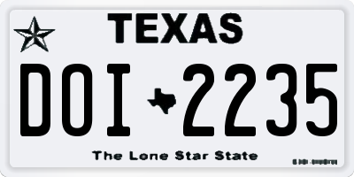 TX license plate DOI2235