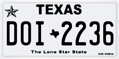 TX license plate DOI2236