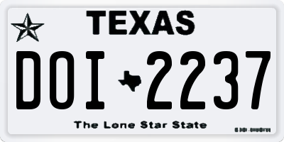 TX license plate DOI2237