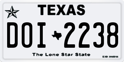 TX license plate DOI2238
