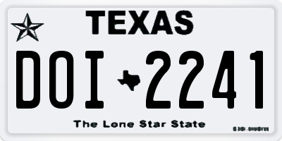 TX license plate DOI2241