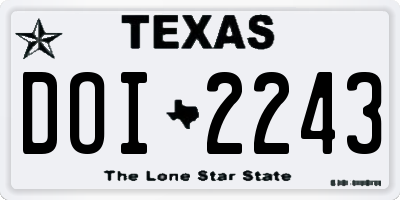 TX license plate DOI2243