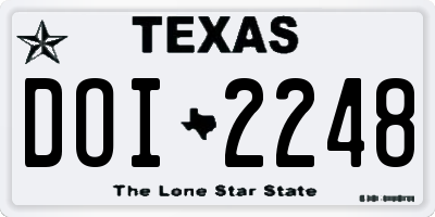TX license plate DOI2248