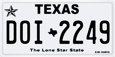 TX license plate DOI2249