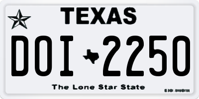 TX license plate DOI2250