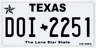 TX license plate DOI2251
