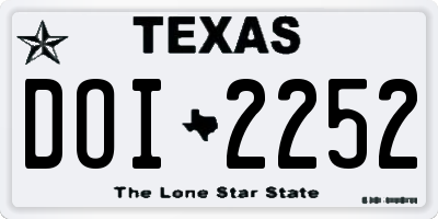 TX license plate DOI2252