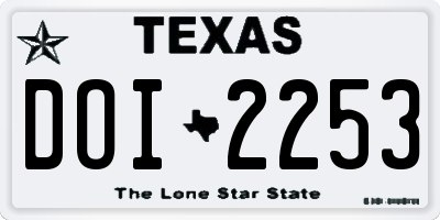 TX license plate DOI2253