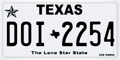 TX license plate DOI2254