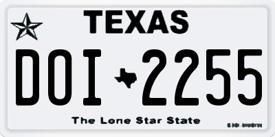 TX license plate DOI2255