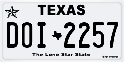 TX license plate DOI2257