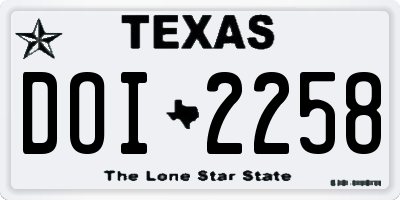 TX license plate DOI2258