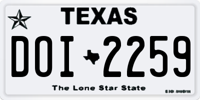 TX license plate DOI2259