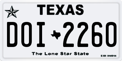 TX license plate DOI2260