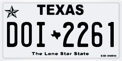 TX license plate DOI2261