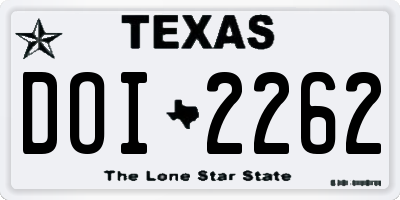 TX license plate DOI2262