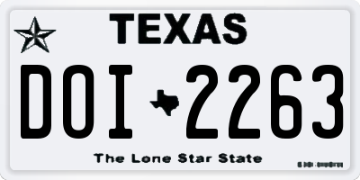 TX license plate DOI2263