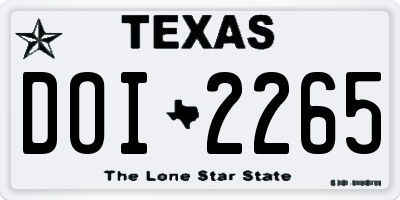 TX license plate DOI2265