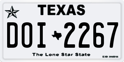 TX license plate DOI2267