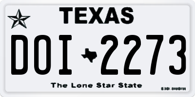 TX license plate DOI2273