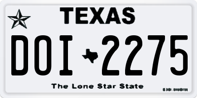 TX license plate DOI2275