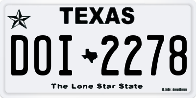 TX license plate DOI2278